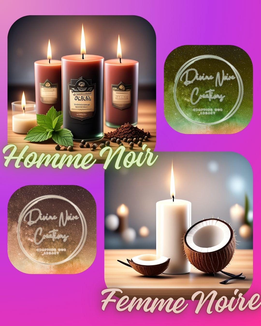 Homme Noir & Femme Noire Twin Flame Wax Melts (2)